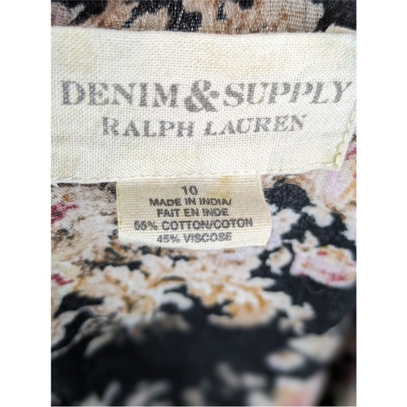 Denim Supply Ralph Lauren Dress Floral Hi Lo Boho Cottagecore Western Size 10 - Picture 3 of 3